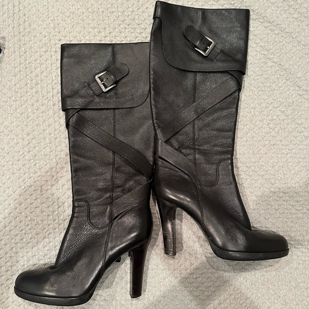 Via Spiga Black Leather Boots 8.5
